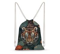 Jubonexis Tiger in The Lotus Pond - Mochila de lona con cordón, ligera, deportiva, gimnasio, para hombres y mujeres