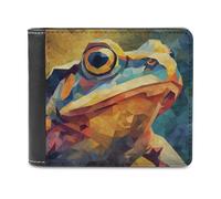 Jubonexis Toad - Cartera plegable de piel sintética suave con diseño cubista abstracto, monedero, funda para tarjetas de crédito, tarjetero duradero, billetera delgada para hombres y mujeres