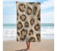 Jubonexis Toalla de playa con textura de leopardo, sin arena, de microfibra, grande, multiusos, absorbente, para baño, piscina, 130 x 80 cm