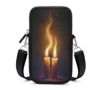 Jubonexis Two Candles - Bolsa cruzada para teléfono móvil con correa ajustable, color negro