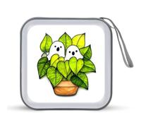 Jubonexis Two Ghosts Inside Plant Pot - Estuche de almacenamiento portátil para CD y DVD para coche, hogar, viajes