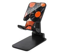 Jubonexis Vinyl Records - Soporte para teléfono celular, plegable, ajustable, para escritorio, color naranja y negro