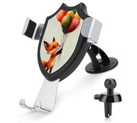 Jubonexis Whimsical Fox sosteniendo globos coloridos soporte para teléfono de coche, base de clip triangular, soporte para teléfono celular, accesorios automotrices para teléfonos inteligentes de 4 a
