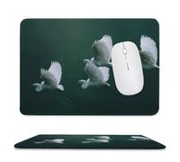 Jubonexis White Birds Flying in The Air - Alfombrilla de mouse para computadora de oficina pequeña con base de goma antideslizante, alfombrilla de mouse para juegos