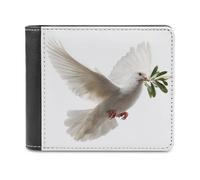 Jubonexis White Dove Flying - Cartera plegable de piel sintética suave, monedero, funda para tarjetas de crédito, tarjetero duradero, billetera delgada para hombres y mujeres, almacenamiento de dinero