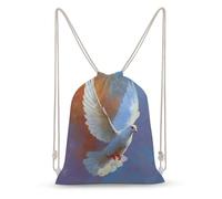 Jubonexis White Dove Soaring in The Sky - Mochila de lona con cordón, ligera, deportiva, gimnasio, para hombres y mujeres