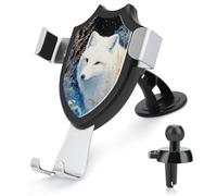 Jubonexis White Fox in The Snow - Soporte para teléfono de coche, soporte triangular con clip para rejilla de ventilación, accesorios automotrices para teléfonos inteligentes de 4 a 6 pulgadas