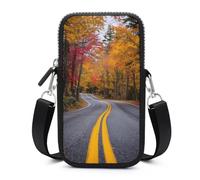 Jubonexis Winding Road Fall Foliage - Bolsa cruzada para teléfono móvil con correa ajustable