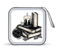 Jubonexis Witchy Spell Books and Candle Gothic CD Case - Estuche portátil para almacenamiento de DVD