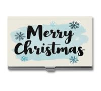 Jubonexis Word Merry Christmas - Tarjetero delgado de metal para tarjetas de visita para mujeres y hombres
