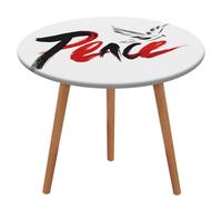 Jubonexis Word Peace - Mantel redondo minimalista con diseño de paloma blanca, impermeable, elástico, ajustable, para picnic, camping, comedor, 50 pulgadas