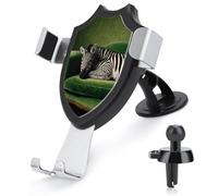 Jubonexis Zebra - Soporte de terciopelo verde para teléfono de coche, base de clip triangular, soporte para teléfono celular, accesorios automotrices para teléfonos inteligentes de 4 a 6 pulgadas