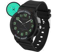Juboos Reloj Analógico para NiñOs Niñas Aprender La Hora 50M Impermeable Reloj FáCil De Leer 7-15 AñOs Gran Regalo De CumpleañOs para NiñOs (Negro)