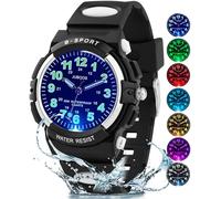 Juboos Reloj Analógico para Niños, Resistente al Agua hasta 3 ATM, Fácil de Leer, Enseñanza del Tiempo para Niño y Niña, Reloj de Pulsera de Banda Suave para Niños 5-16