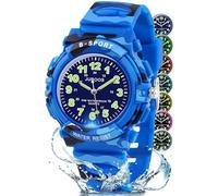 Juboos Reloj Analógico para Niños, Resistente al Agua hasta 3 ATM, Fácil de Leer, Reloj de Enseñanza del Tiempo para Niño y Niña, Banda Suave para Niños 5-16