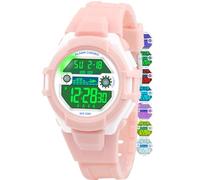Juboos Reloj Digital Deportivo para Niños,7 Colores con Luz led,Resistente al Agua, con Alarma,Cronómetro,Reloj de Pulsera para Niños y Niñas de 5 a 18 Años