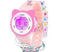 Juboos Reloj Digital Deportivo para Niños,7 Colores con Luz led,Resistente al Agua, con Alarma,Cronómetro,Reloj de Pulsera para Niños y Niñas de 5 a 18 Años