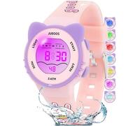 Juboos Reloj Digital Deportivo para Niños,7 Colores con Luz led,Resistente al Agua, con Alarma,Cronómetro,Reloj de Pulsera para Niños y Niñas de 5 a 18 Años