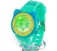 Juboos Reloj Digital Deportivo para niños, 7 Colores con luz led, Resistente al Agua, con Alarma, cronómetro, Reloj de Pulsera para niños y niñas de 5 a 18 años (Verde)