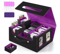 Jubor Caja de Cartas para MTG, Caja de Almacenamiento para Cromos | Caja de Barajas para Cartas con Asa Cuero PU para Commander MTG TCG PTCG Magic