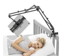 JUBORUI Soporte Tablet Cama, Soporte iPad Cama con Robustos Brazo Metálico, Rotación de 360° Soporte Tablet Mesa para iPad/Pro/Air/Mini, Smartphones y Tablets 4.7-12.9