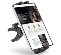JUBORUI Soporte Tablet para Cinta de Correr y Bicicleta Estática (4.7"-13.5"), Rotación 360° Ajustable, Compatible Con iPad Pro, Air, Mini