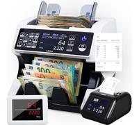 Jubula MV-500 Contador de Billetes Mixtos | 11 Veces Reconocimiento de Billetes Falsos | Preciso | EUR, USD, GBP, SEK, CHF y Más | Contador de Dinero | Contador Billetes (MV-500+Printer)