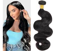 Jucames Body Wave Human Hair Extension Weave Single Bundles Cabello Humano Remy Double Weft Color Natural Balck for Woman 34 Inch