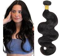 Jucames Body Wave Human Hair Extension Weave Single Bundles Cabello Humano Remy Double Weft Color Natural Balck for Woman 32 Inch