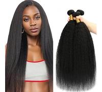 Jucames Yaki Human Hair Extension Weave 3 Bundles Cabello Humano Remy Double Weft Color Natural Balck for Woman 22 22 22 Inch