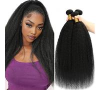 Jucames Yaki Human Hair Extension Weave 3 Bundles Cabello Humano Remy Double Weft Color Natural Balck for Woman 26 26 26 Inch