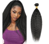 Jucames Yaki Human Hair Extension Weave Single Bundles Cabello Humano Remy Unprocessed Double Weft 100g Natural Black Color for Woman 32 Inch
