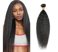 Jucames Yaki Human Hair Extension Weave Single Bundles Cabello Humano Remy Unprocessed Double Weft 100g Natural Black Color for Woman 18 Inch