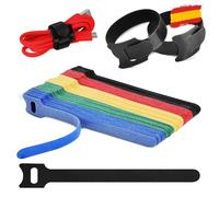 JUCES HOGAR® - Sujeta cables de Alta Resistencia - Bridas Reutilizables - Organizador cables para Orden Perfecto - 50 piezas - Multicolor - 150mmx12mm