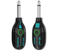 JUCHRZEY 2.4GHZ Sistema de guitarra inalámbrico 4 canales Transmisor de audio Receptor Recargable 48K/16bit Transmisión en tiempo real para guitarra eléctrica Bajo Teclado electrónico