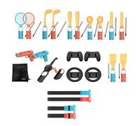 JUCHRZEY 24-In-1 Family Sports Party Accessories Kit con Raquets de tenis Clubes de fútbol Correas de piernas Family Accesorios Family para Switch2 Sports Games Kit