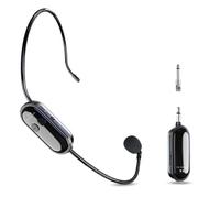 JUCHRZEY Auriculares inalámbricos 2.4G y micrófono de Mano 2 en 1, micrófono de Largo Alcance, Sistema de micrófono inalámbrico para enseñar a Artistas escénicos, Instructores de Fitness