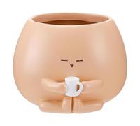 JUCHRZEY Figura de Copa de sujeción de Resina Macetas con Orificio de Drenaje Diseño para Sentarse Macetas suculentas Macetas Creativas para jardín Macetas multifuncionales para Interiores y