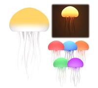 JUCHRZEY LED inteligente medusas luz nocturna control de voz tipo C carga dibujos animados medusas forma noche luz RGB gradiente flexible tentáculos para vacaciones niños regalos