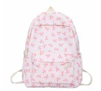 JUCHRZEY Mochila nailon para estudiantes con estampado de lazo para niñas y mujeres, mochila escolar con correa ajustable, bolsa de viaje, mochila