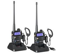 JUCJET 5R M radios portátiles de radioaficionado, radios bidireccionales Serie 5R mejoradas, compatibles con ajustes de la Serie UV-5R, 128 Canales, One-Key Frequency Match, Potencia 5W/1W, Pack de 2