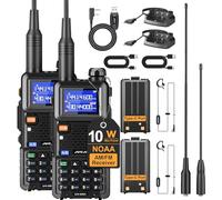 JUCJET 5RH Radios bidireccionales de Largo Alcance con batería de 2500 mAh, 999 Canales, Antena de Alta Ganancia, estación de Carga USB, walkie talkies para Surf, Rescate, Ayuda de Emergencia