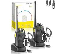 JUCJET 888HD Walkie Talkie, versión Mejorada de Banda única, 16 Canales preestablecidos, con emparejamiento con un Clic, reducción de Ruido de Voz y comunicación cifrada Digital (Paquete de 2)