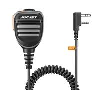JUCJET Micrófono de Hombro con Altavoz de Radio, micrófono de Mano Walkie Talkie con Conector de Auriculares de 3.5 mm para BF-888s/UV3R Plus/UV5R/UV5R+Plus/UV5RA/UV5RA Plus/UV5RB/UV5RC/UV5RE(1 pcs)