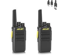 JUCJET V12D Walkie Talkie, Conjunto de radios PMR446 con Gran Alcance y supresión Inteligente de Ruido y reconocimiento de Voz Walkie Talkie: comunicación cifrada, escaneo analógico (2 Unidades)