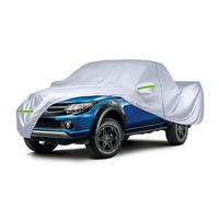 JUDANNA Funda de coche impermeable apta para Ford Ranger, Toyota Hilux, Nissan, Navara, VW Amarok, verano, lona completa, cubierta exterior para lluvia, sol, polvo, protección UV, color plateado