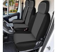 JUDANNA Fundas Asientos Coche para 2006-2025 Fiat Ducato Citroen Jumper- 2+1 Funda Asiento Coche Delantero Funda Silla Coche Protector Asiento Coche, Negro y Gris Oscuro
