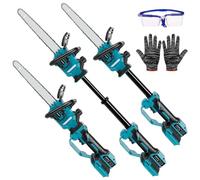 JUDANNA Motosierra con batería 2 en 1 para Makita batería de 18 V, mini motosierra de 12 pulgadas, 6300 R/min, motor sin escobillas, sierra de podar eléctrica, barra alargada de 32,5 cm