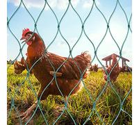 JUDANNA Red de aves de corral de 36 hilos con nudos fijos, malla de 5 cm, valla para aves de corral, valla de pollo, valla móvil (1,5 x 50 m)