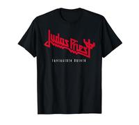 Judas Priest Invincible Shield Red Camiseta, Hombre, Negro, M